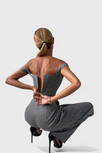 Evena Traje de 3 Piezas con Corsé Estructurado