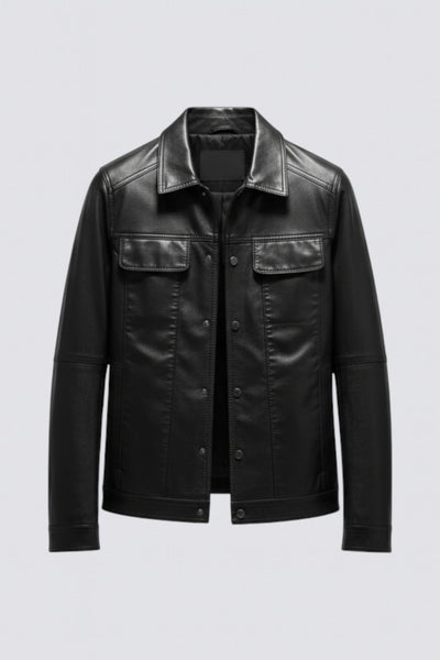 Abrigo de cuero para hombre