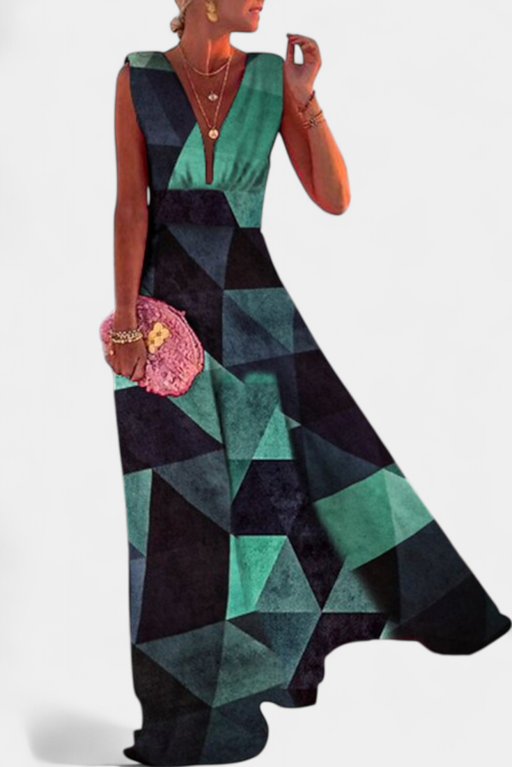 Salma Vestido A Línea con Estampado Minimalista