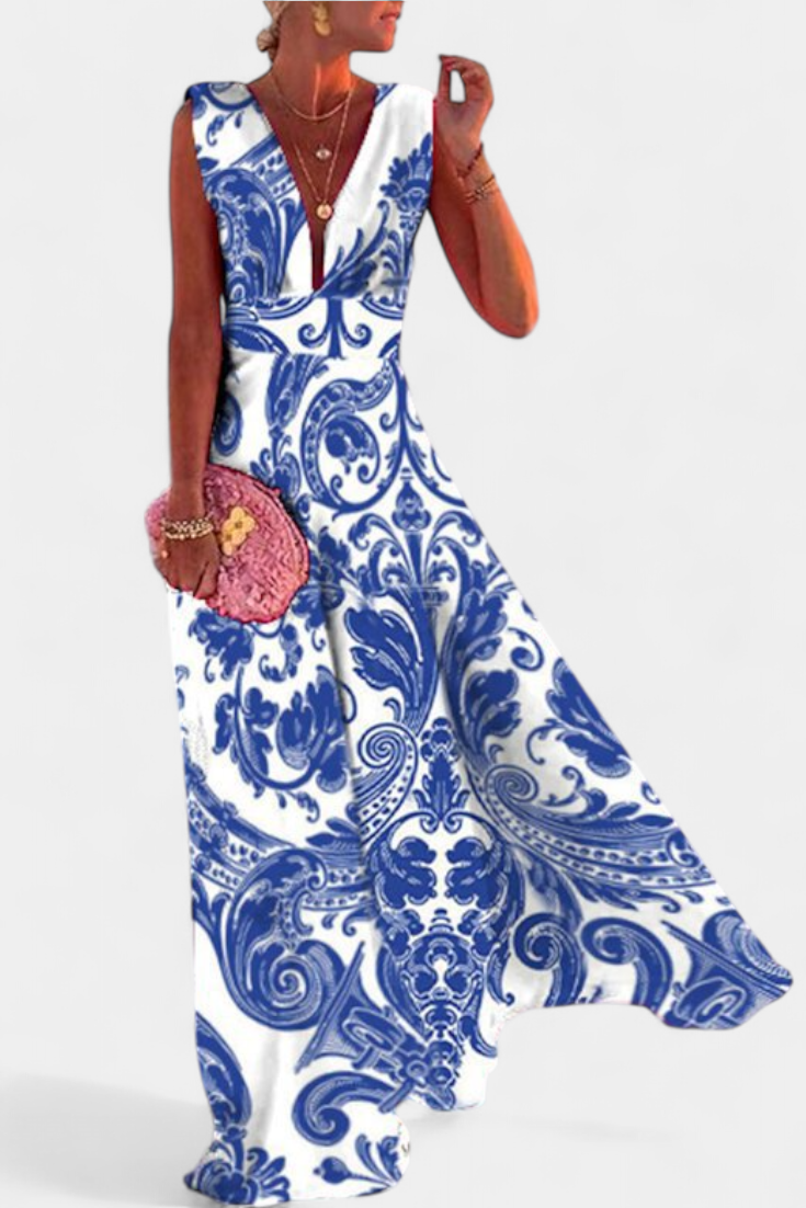 Salma Vestido A Línea con Estampado Minimalista