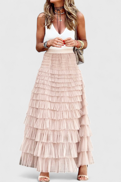 Capucine Falda Larga de Tul Vintage