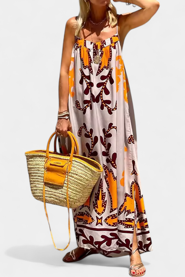 Vilma Vestido con Estampado Tropical