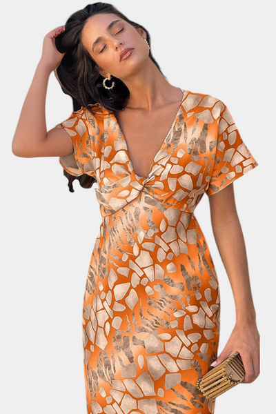 Triana Vestido con Estampado Abstracto