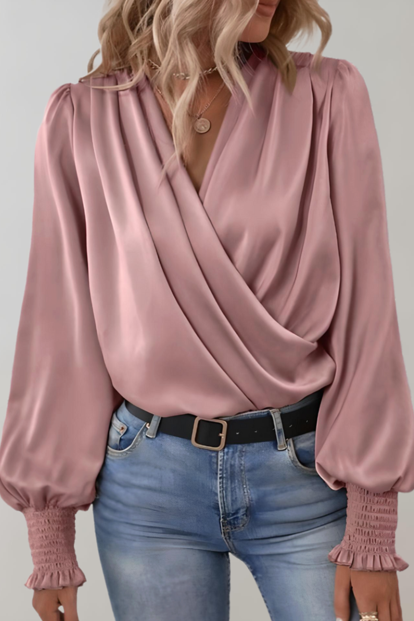 Quinn Blusa Elegante de Manga Larga