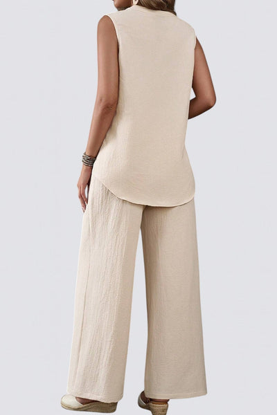 Conjunto texturizado sin mangas