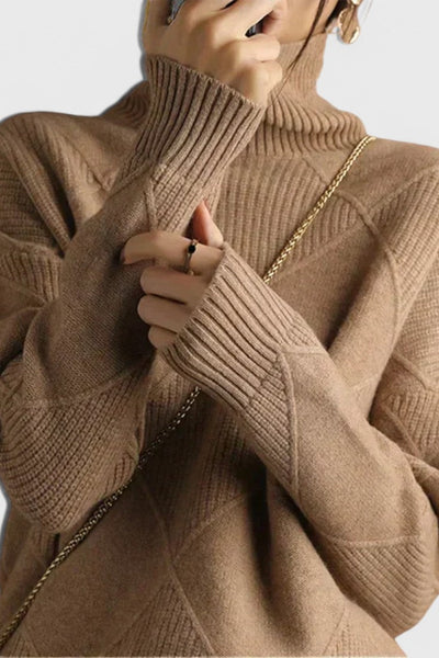 Jazmín Jersey de Cuello Alto de Cachemira