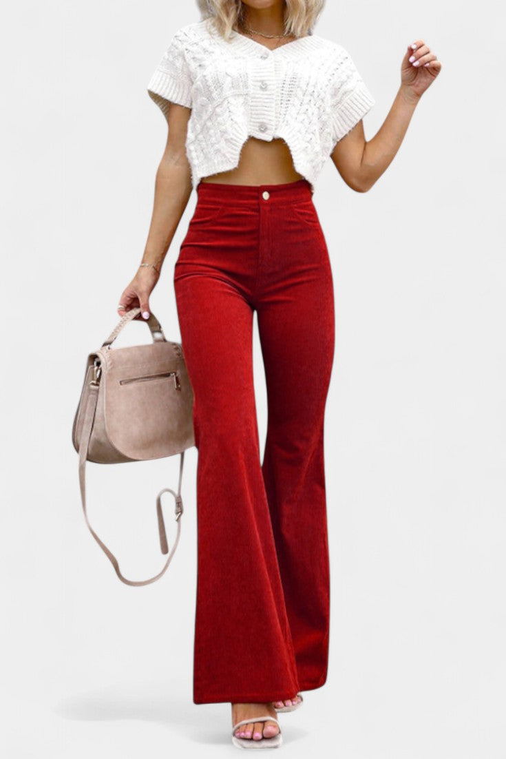 Kiara Pantalones de Pierna Ancha de Cintura Alta