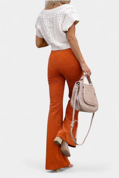 Kiara Pantalones de Pierna Ancha de Cintura Alta