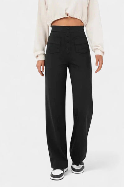 Nova Pantalones Rectos de Cintura Alta