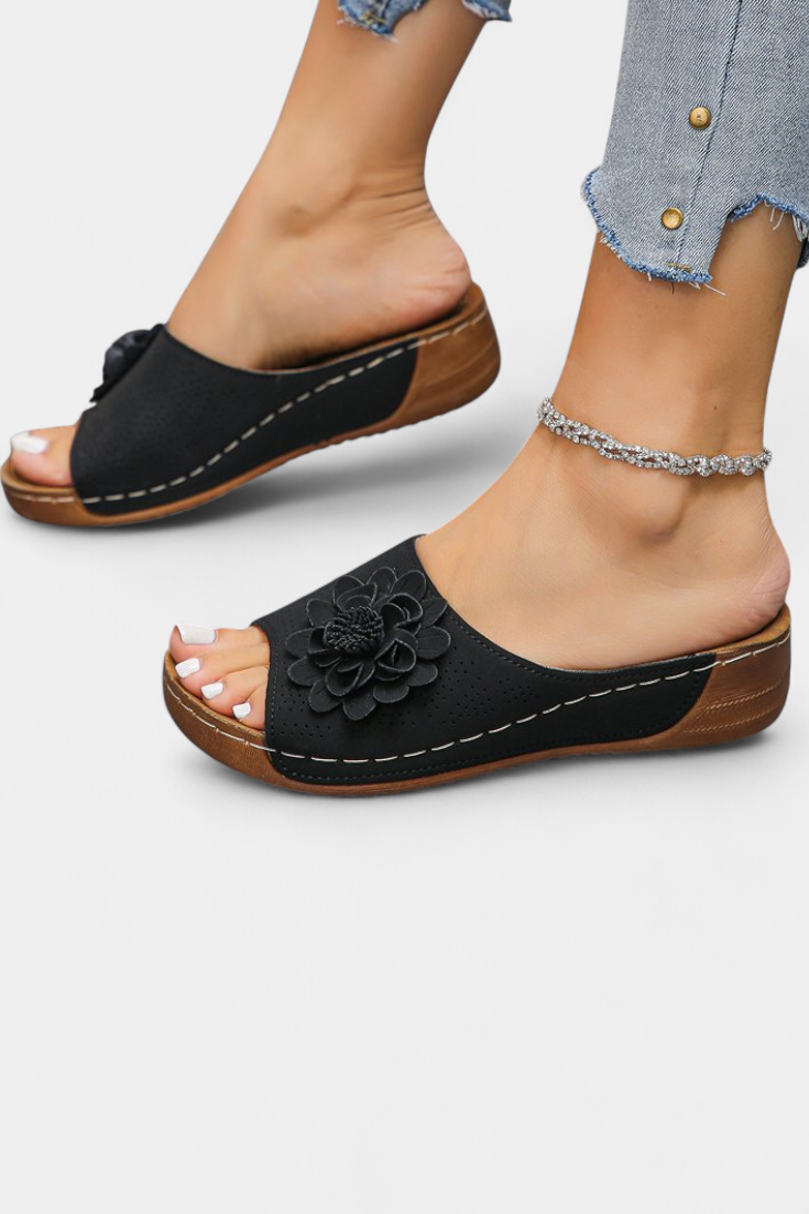 Rica Sandalias Ortopédicas con Flor