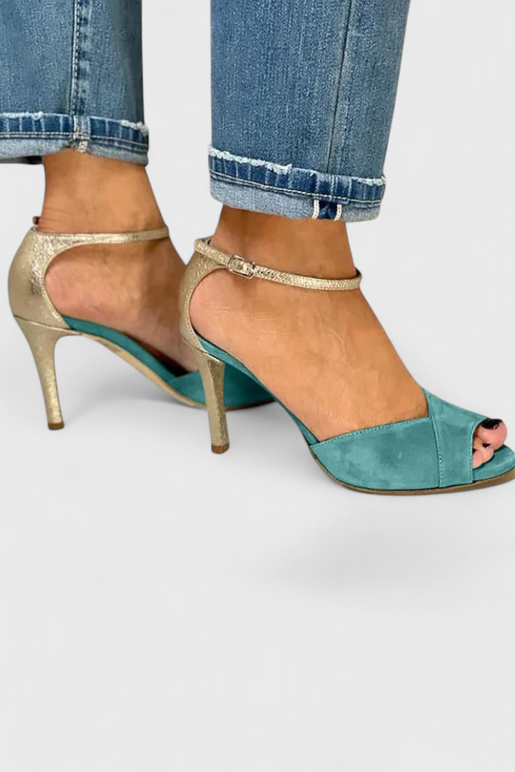 Melas Zapatos Peep-Toe con Tacón Alto