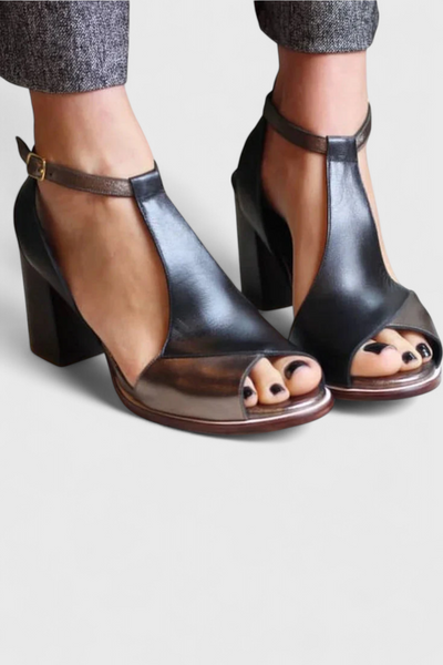 Vasílica Tacones Gruesos con Punta Abierta