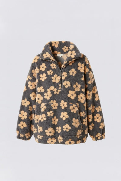 Suéter floral de felpa